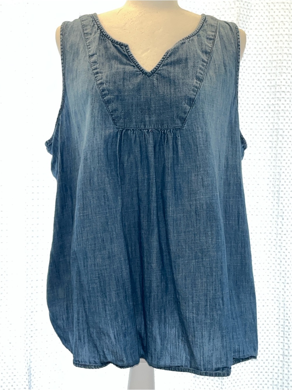 Sonoma Light Denim Blue Chambray Sleeveless Tunic